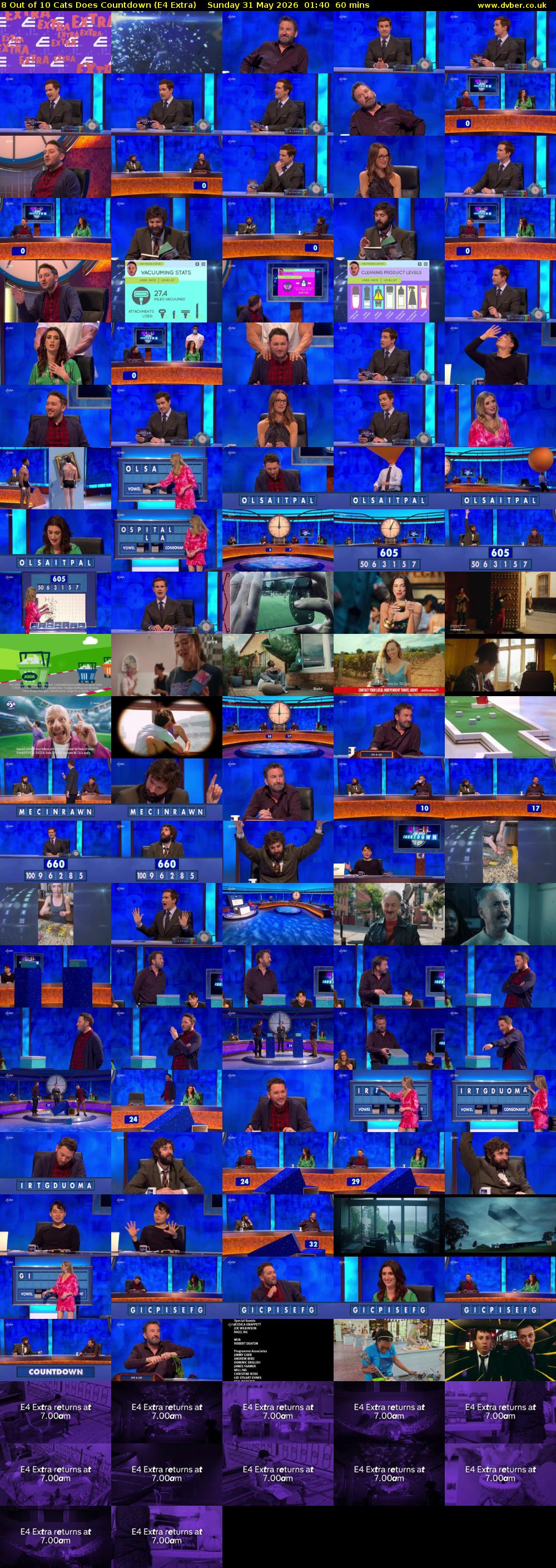 8 Out of 10 Cats Does Countdown (E4 Extra) Sunday 31 May 2026 01:40 - 02:40