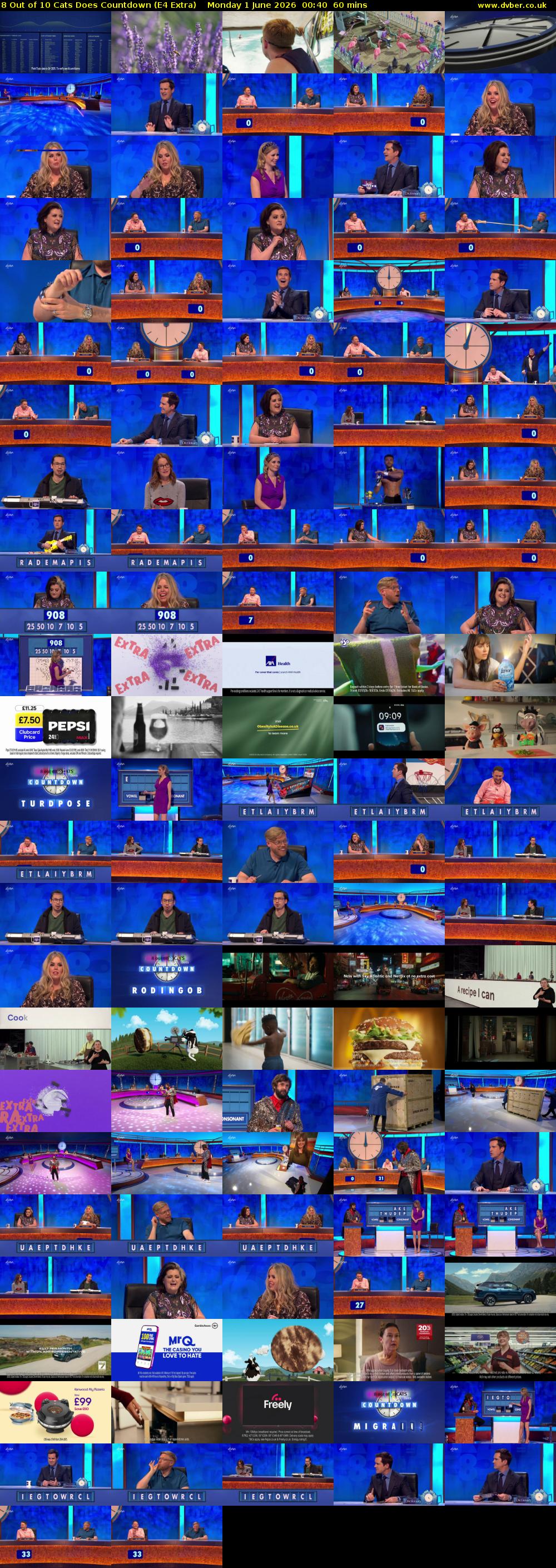 8 Out of 10 Cats Does Countdown (E4 Extra) Monday 1 June 2026 00:40 - 01:40