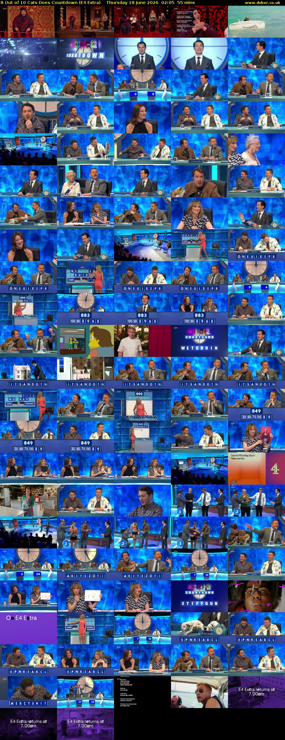 8 Out of 10 Cats Does Countdown (E4 Extra) Thursday 18 June 2026 02:05 - 03:00