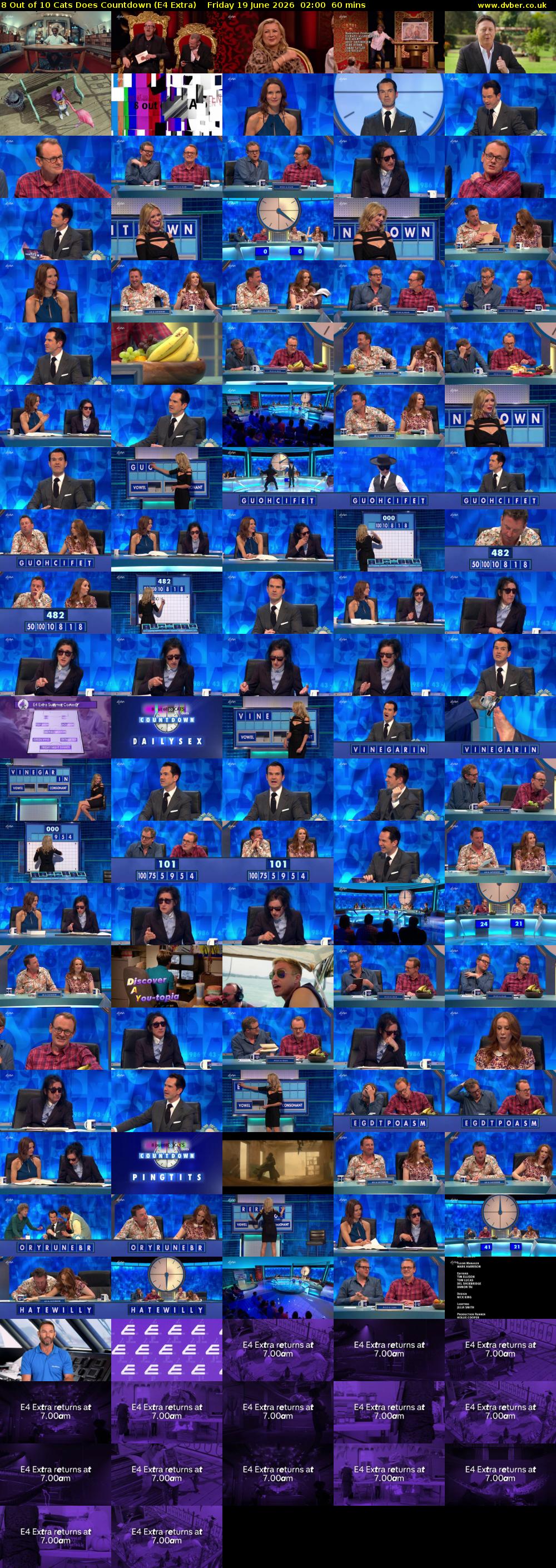 8 Out of 10 Cats Does Countdown (E4 Extra) Friday 19 June 2026 02:00 - 03:00