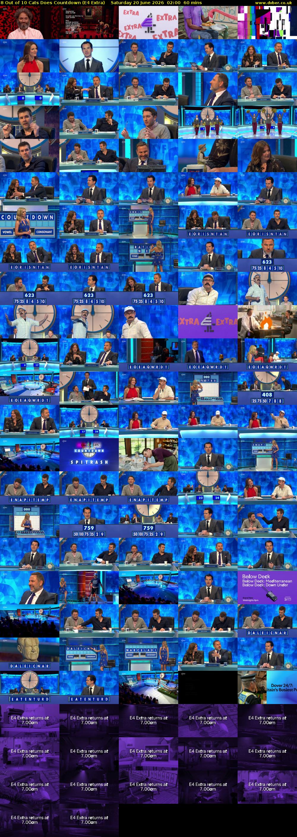 8 Out of 10 Cats Does Countdown (E4 Extra) Saturday 20 June 2026 02:00 - 03:00
