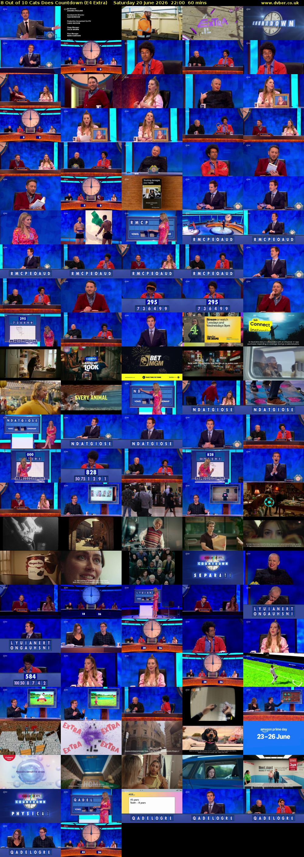 8 Out of 10 Cats Does Countdown (E4 Extra) Saturday 20 June 2026 22:00 - 23:00
