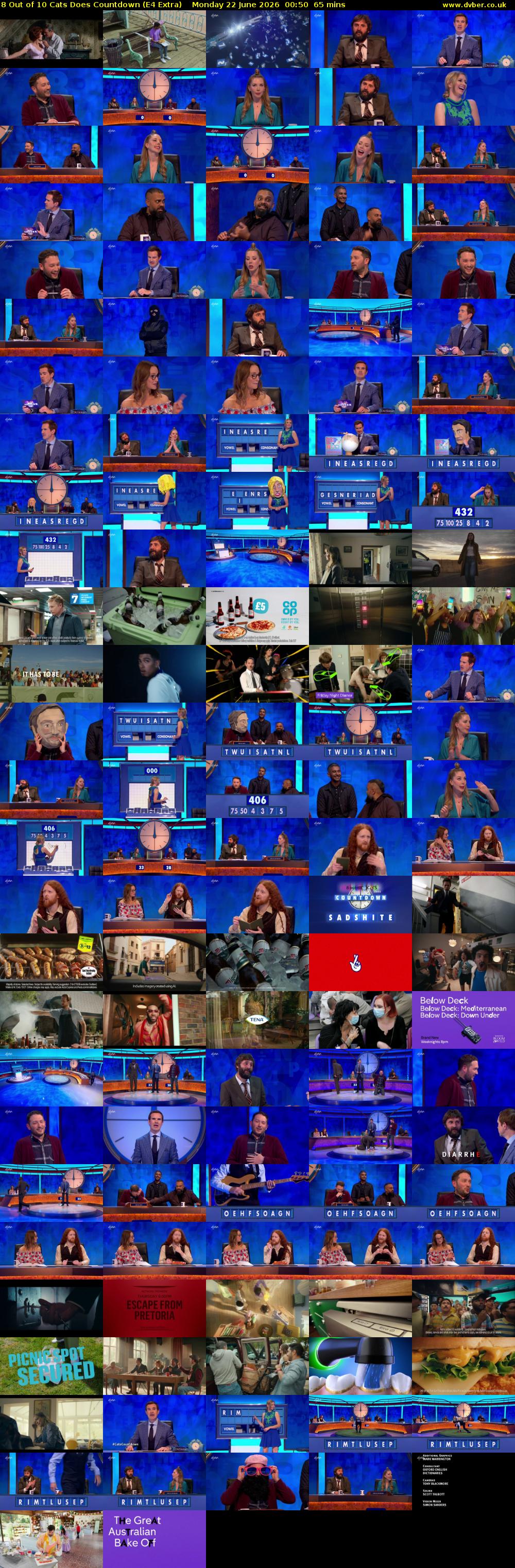 8 Out of 10 Cats Does Countdown (E4 Extra) Monday 22 June 2026 00:50 - 01:55
