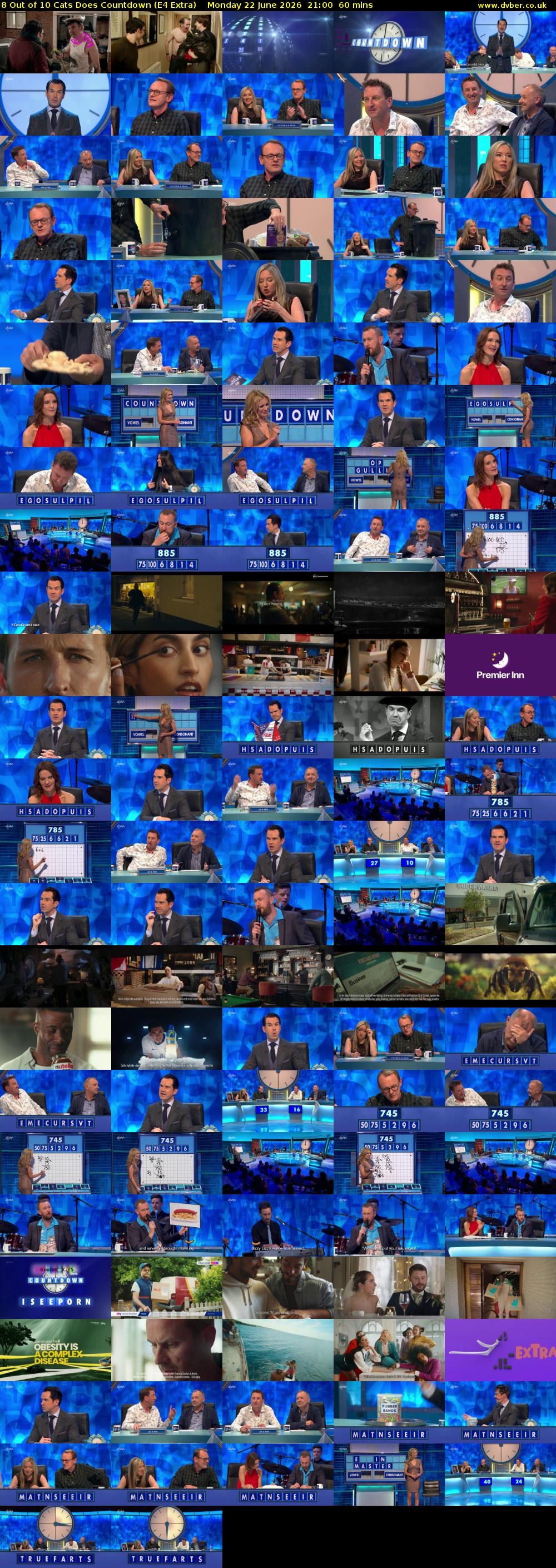 8 Out of 10 Cats Does Countdown (E4 Extra) Monday 22 June 2026 21:00 - 22:00