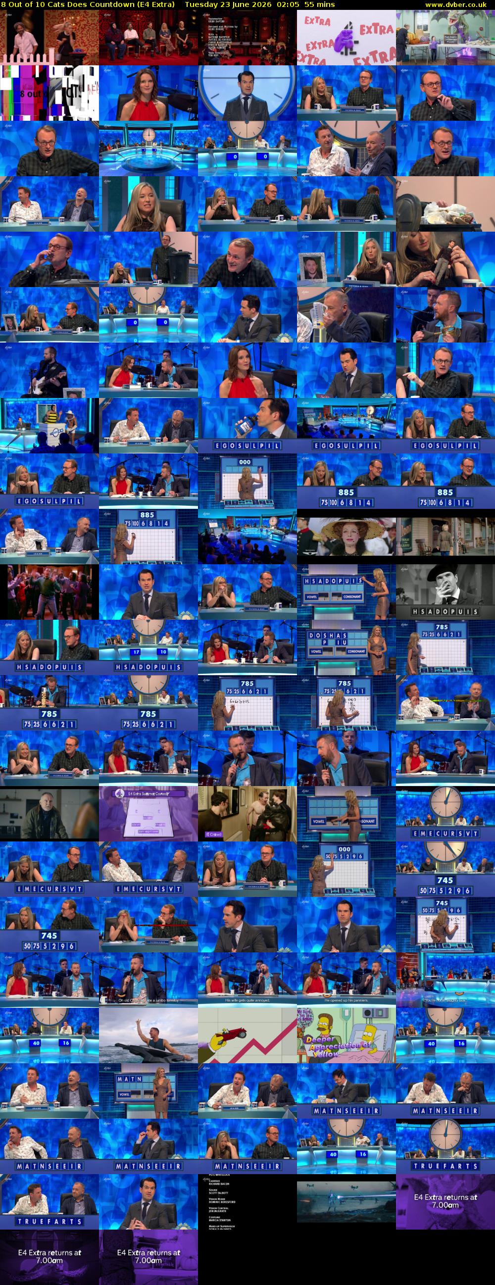 8 Out of 10 Cats Does Countdown (E4 Extra) Tuesday 23 June 2026 02:05 - 03:00