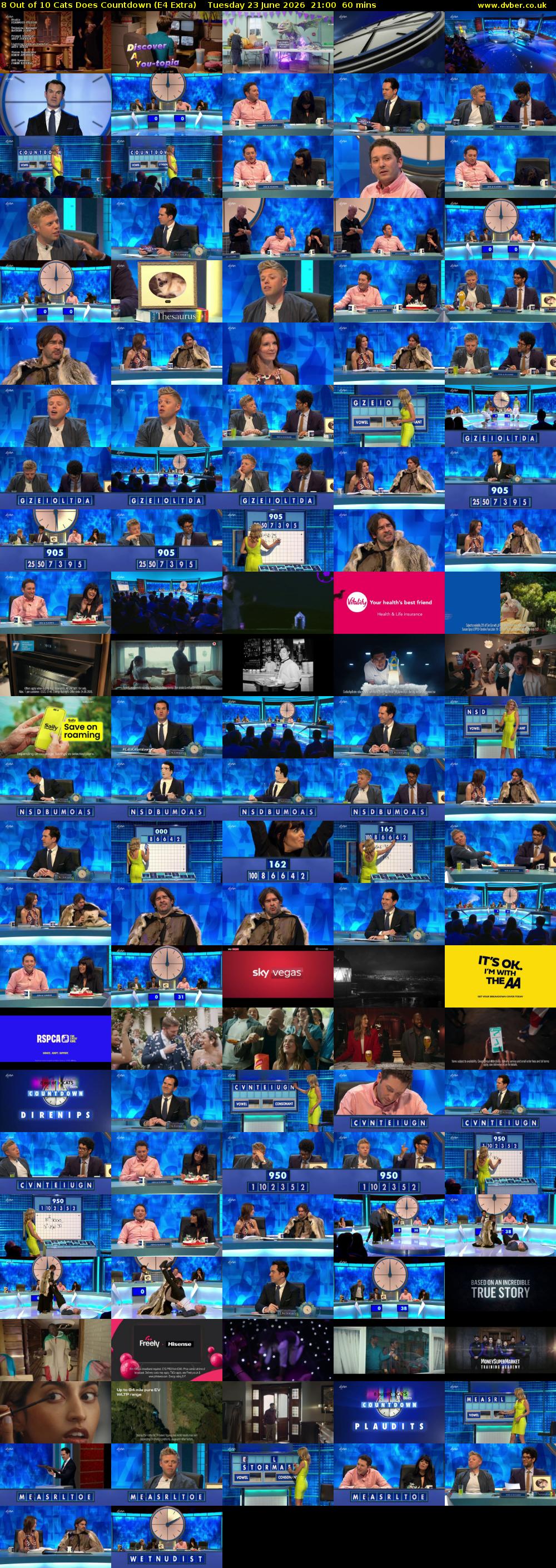 8 Out of 10 Cats Does Countdown (E4 Extra) Tuesday 23 June 2026 21:00 - 22:00