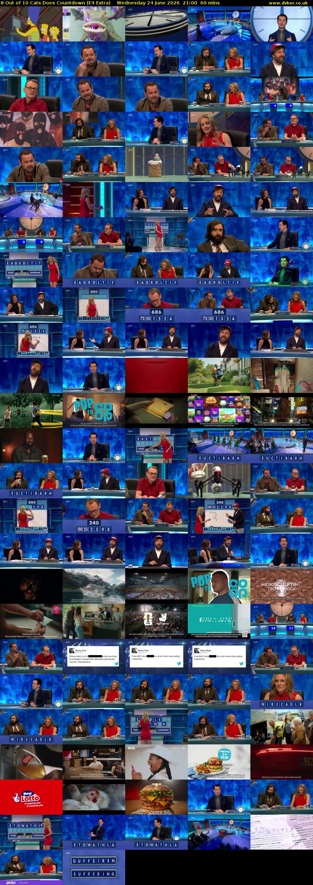 8 Out of 10 Cats Does Countdown (E4 Extra) Wednesday 24 June 2026 21:00 - 22:00