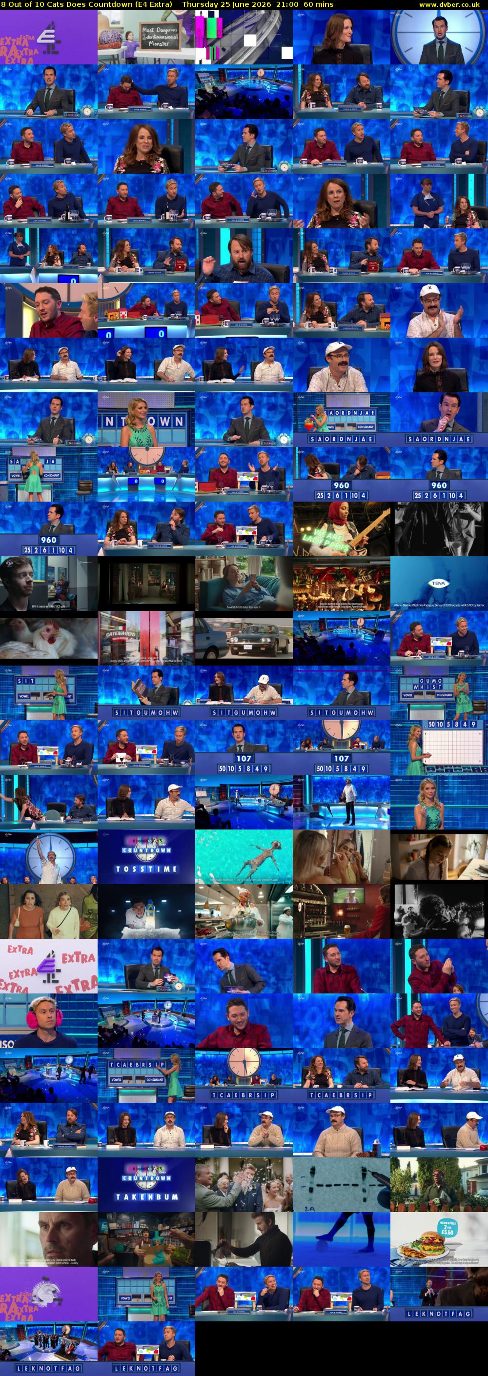 8 Out of 10 Cats Does Countdown (E4 Extra) Thursday 25 June 2026 21:00 - 22:00