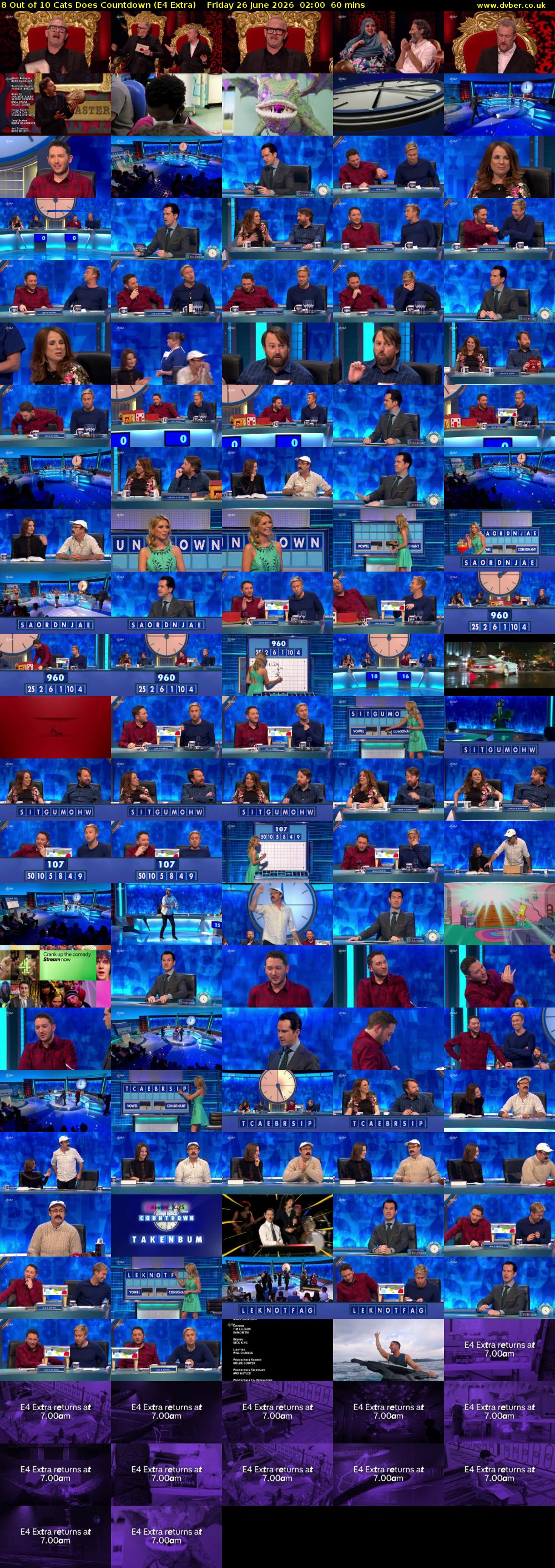 8 Out of 10 Cats Does Countdown (E4 Extra) Friday 26 June 2026 02:00 - 03:00
