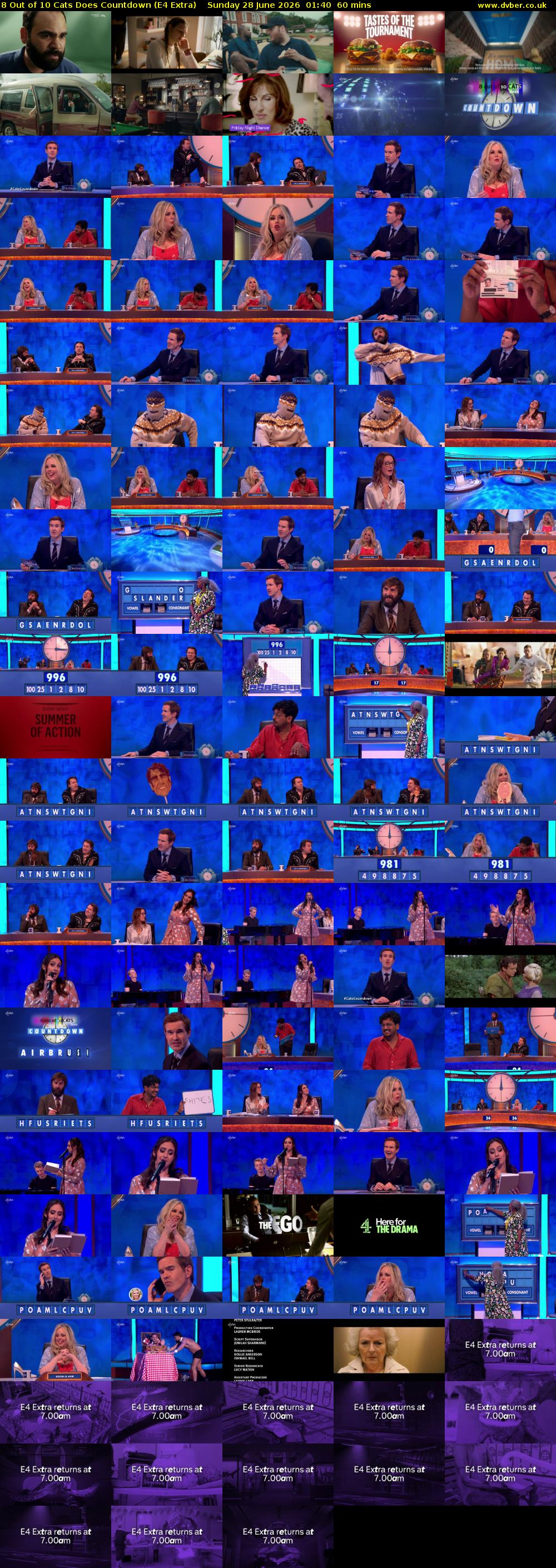 8 Out of 10 Cats Does Countdown (E4 Extra) Sunday 28 June 2026 01:40 - 02:40