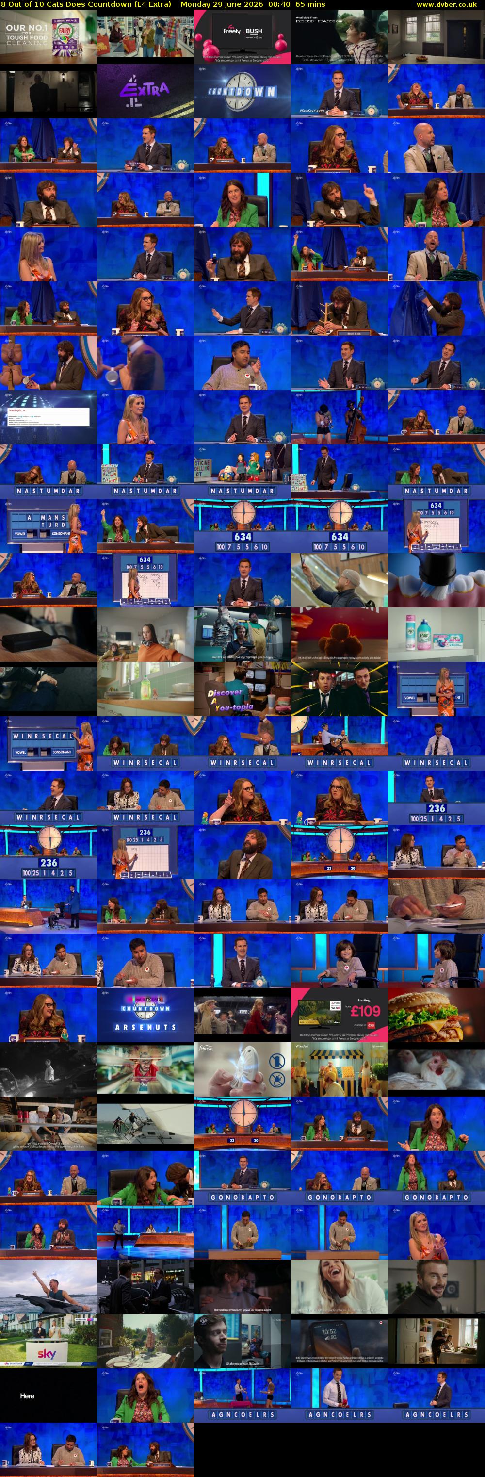 8 Out of 10 Cats Does Countdown (E4 Extra) Monday 29 June 2026 00:40 - 01:45
