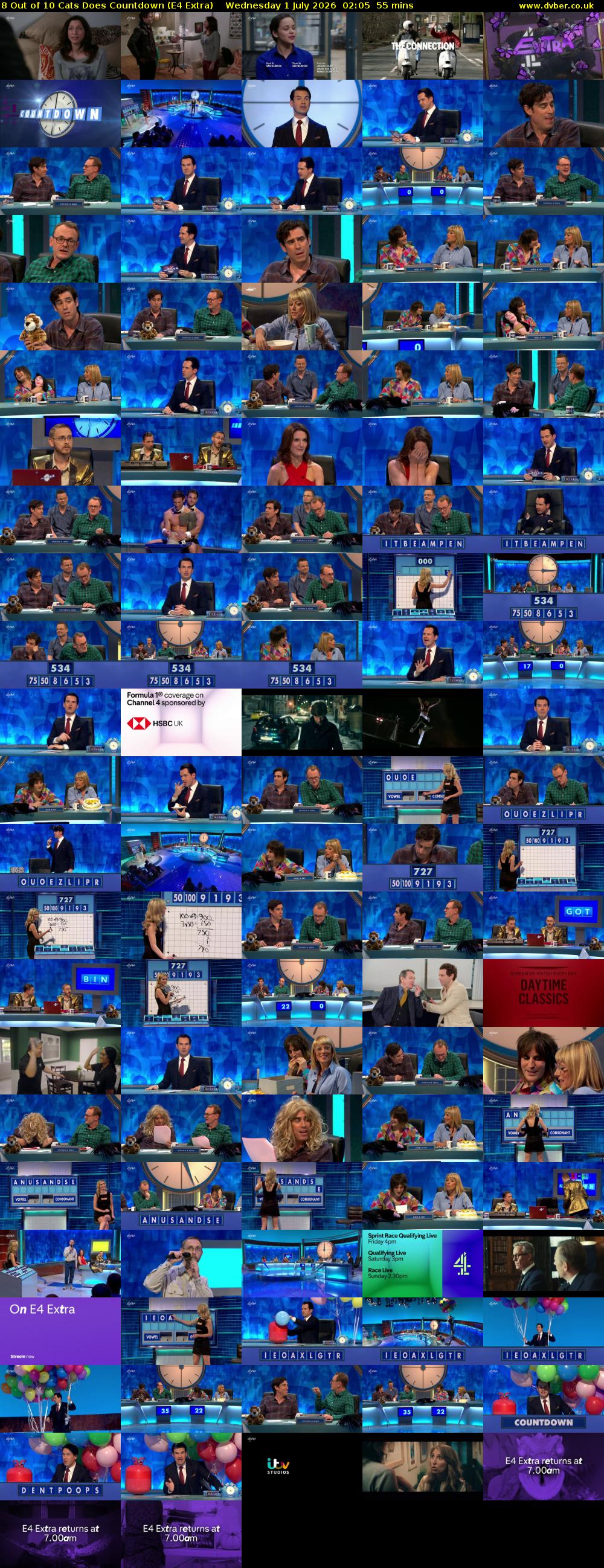 8 Out of 10 Cats Does Countdown (E4 Extra) Wednesday 1 July 2026 02:05 - 03:00
