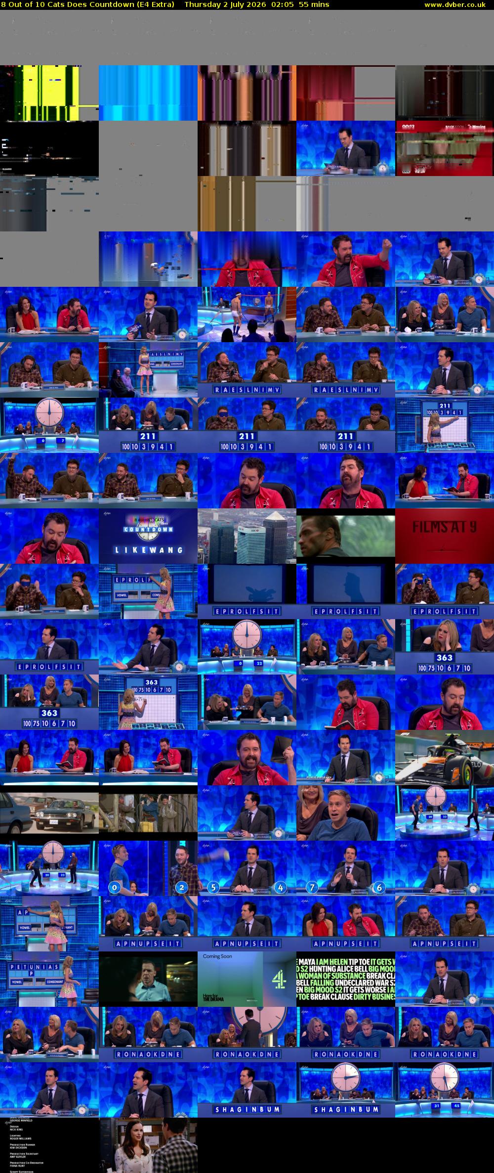 8 Out of 10 Cats Does Countdown (E4 Extra) Thursday 2 July 2026 02:05 - 03:00