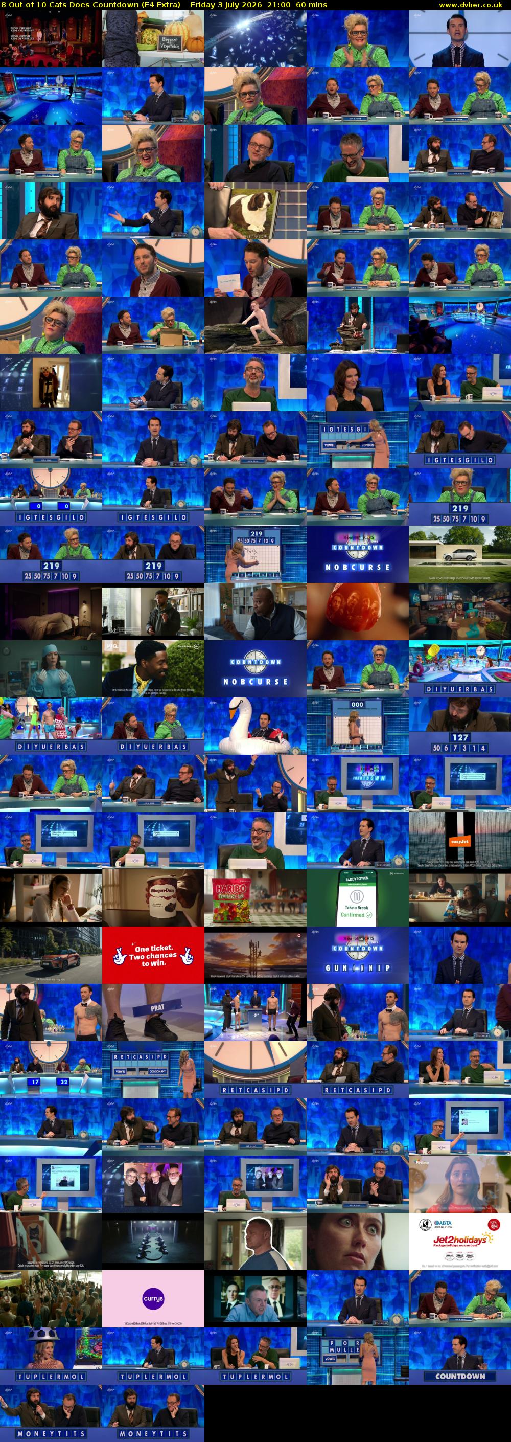 8 Out of 10 Cats Does Countdown (E4 Extra) Friday 3 July 2026 21:00 - 22:00