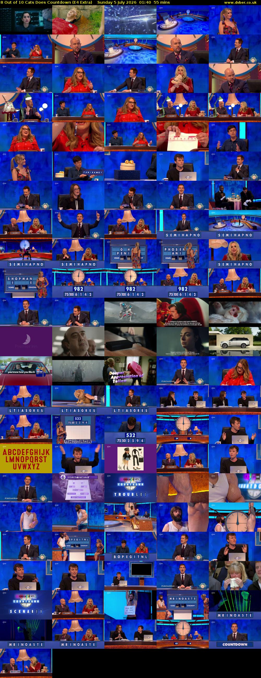 8 Out of 10 Cats Does Countdown (E4 Extra) Sunday 5 July 2026 01:40 - 02:35
