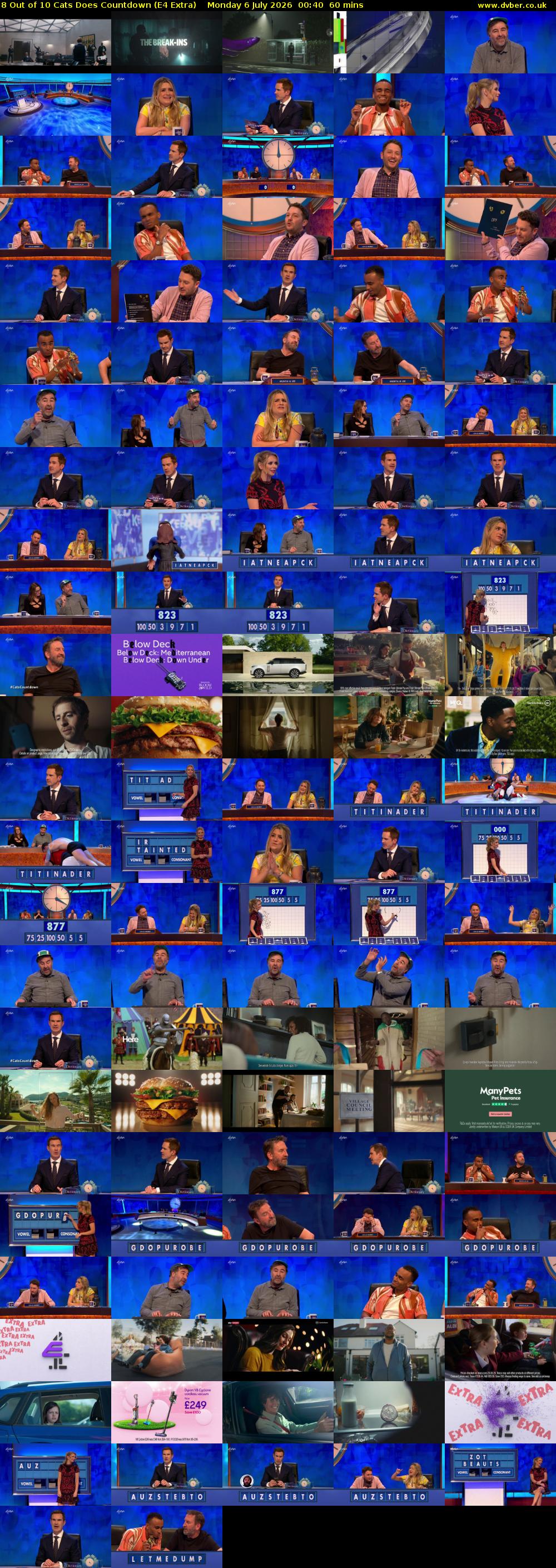 8 Out of 10 Cats Does Countdown (E4 Extra) Monday 6 July 2026 00:40 - 01:40
