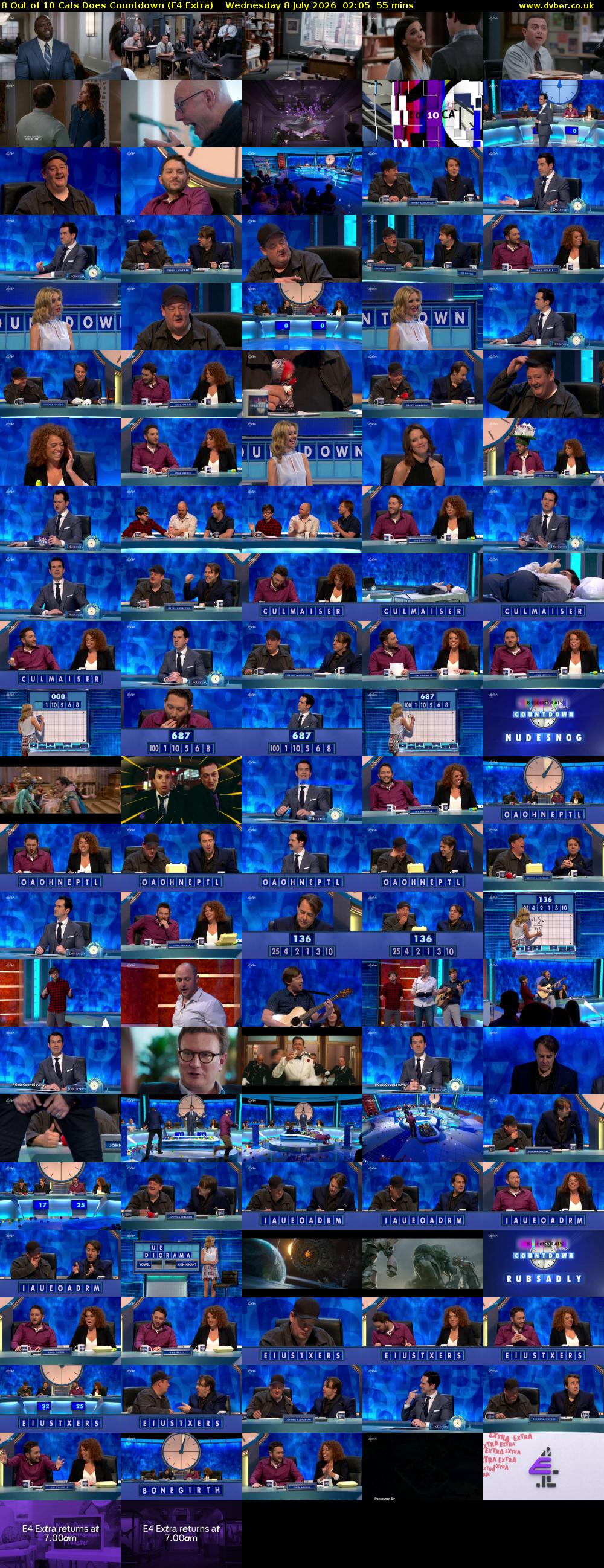 8 Out of 10 Cats Does Countdown (E4 Extra) Wednesday 8 July 2026 02:05 - 03:00