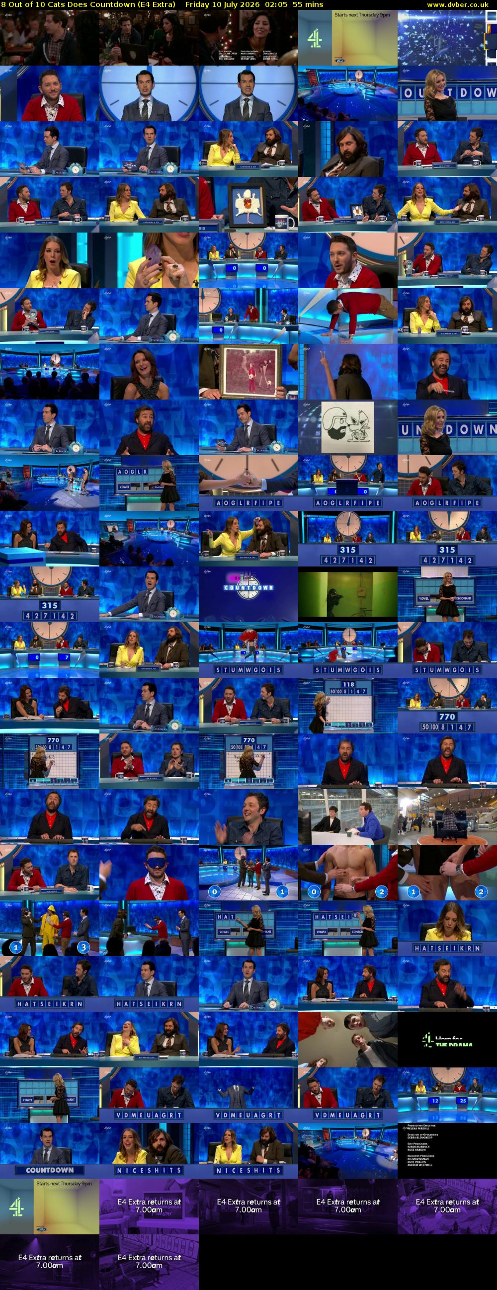 8 Out of 10 Cats Does Countdown (E4 Extra) Friday 10 July 2026 02:05 - 03:00