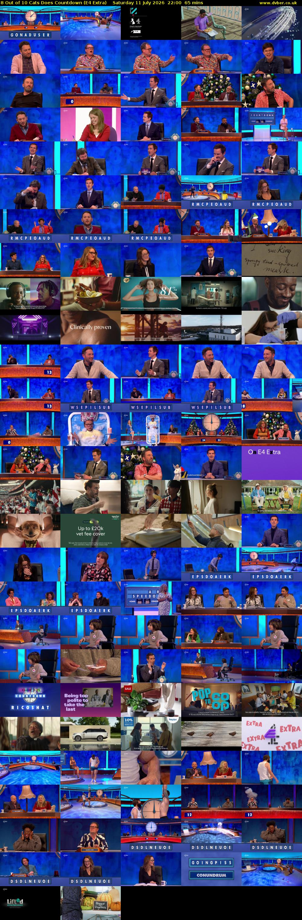 8 Out of 10 Cats Does Countdown (E4 Extra) Saturday 11 July 2026 22:00 - 23:05
