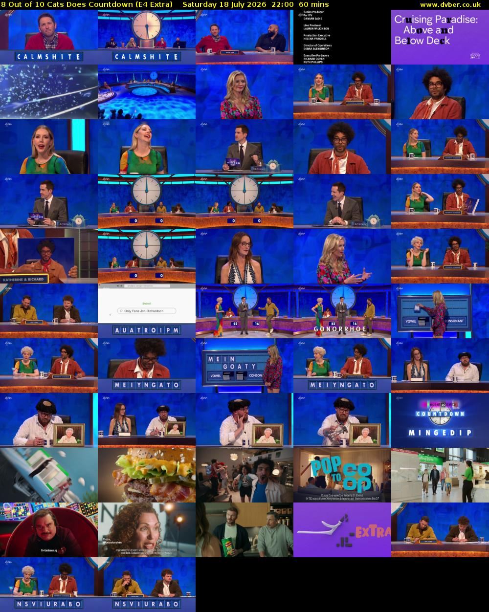 8 Out of 10 Cats Does Countdown (E4 Extra) Saturday 18 July 2026 22:00 - 23:00