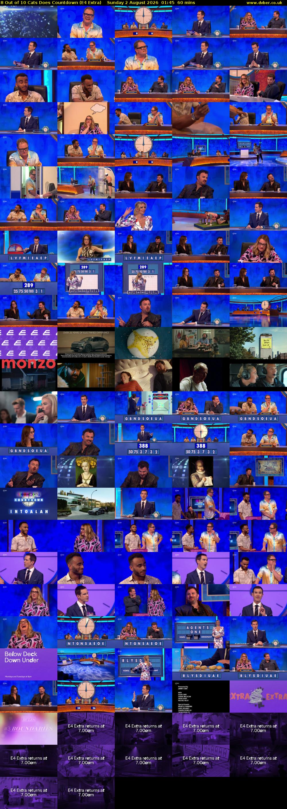 8 Out of 10 Cats Does Countdown (E4 Extra) Sunday 2 August 2026 01:45 - 02:45