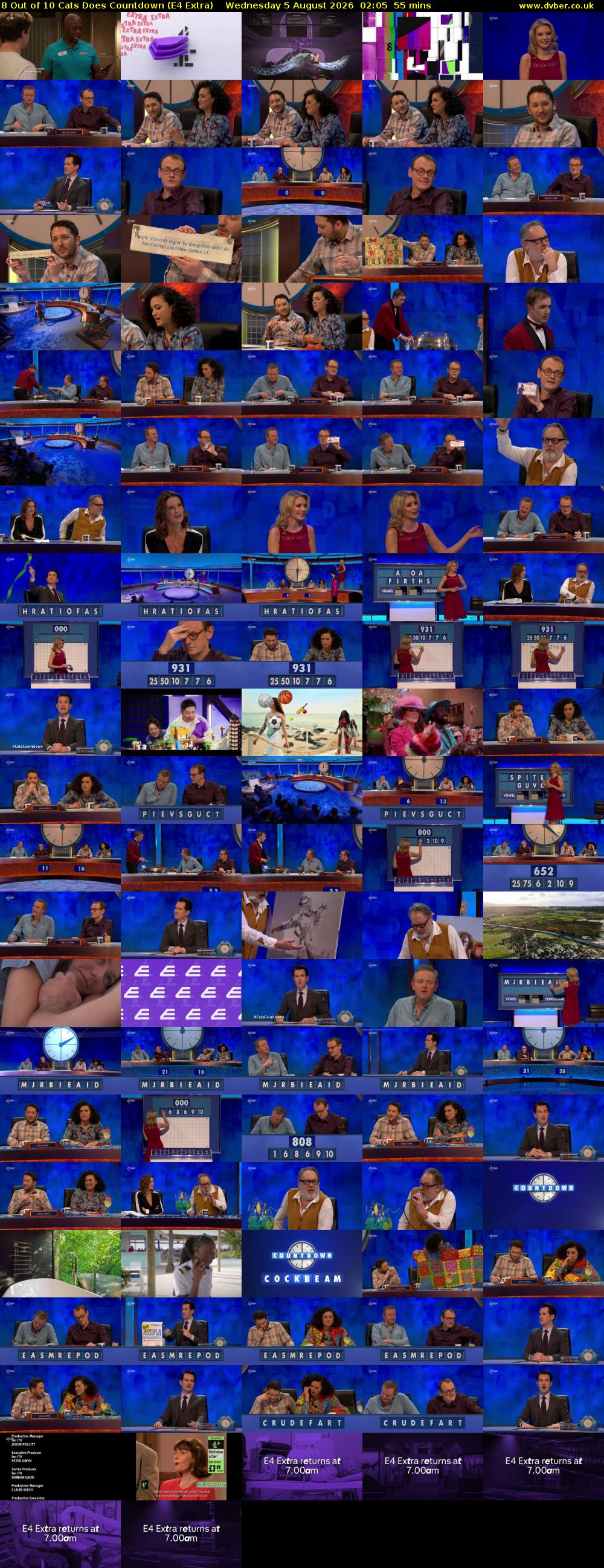8 Out of 10 Cats Does Countdown (E4 Extra) Wednesday 5 August 2026 02:05 - 03:00