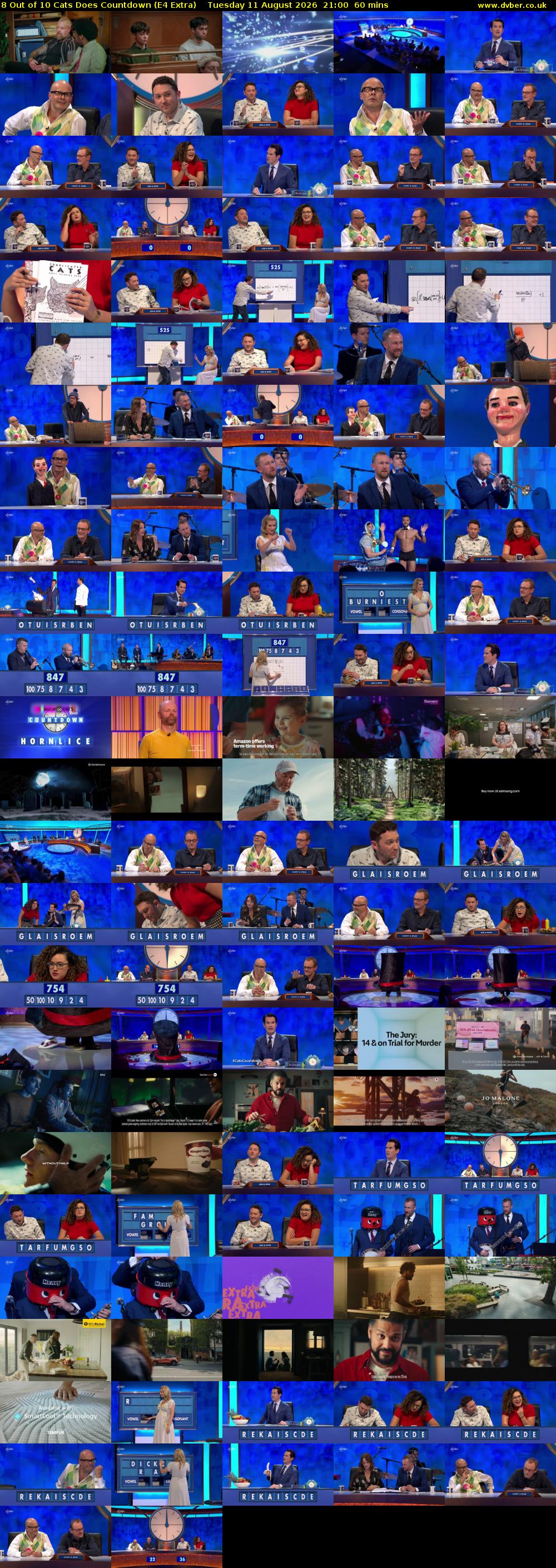 8 Out of 10 Cats Does Countdown (E4 Extra) Tuesday 11 August 2026 21:00 - 22:00
