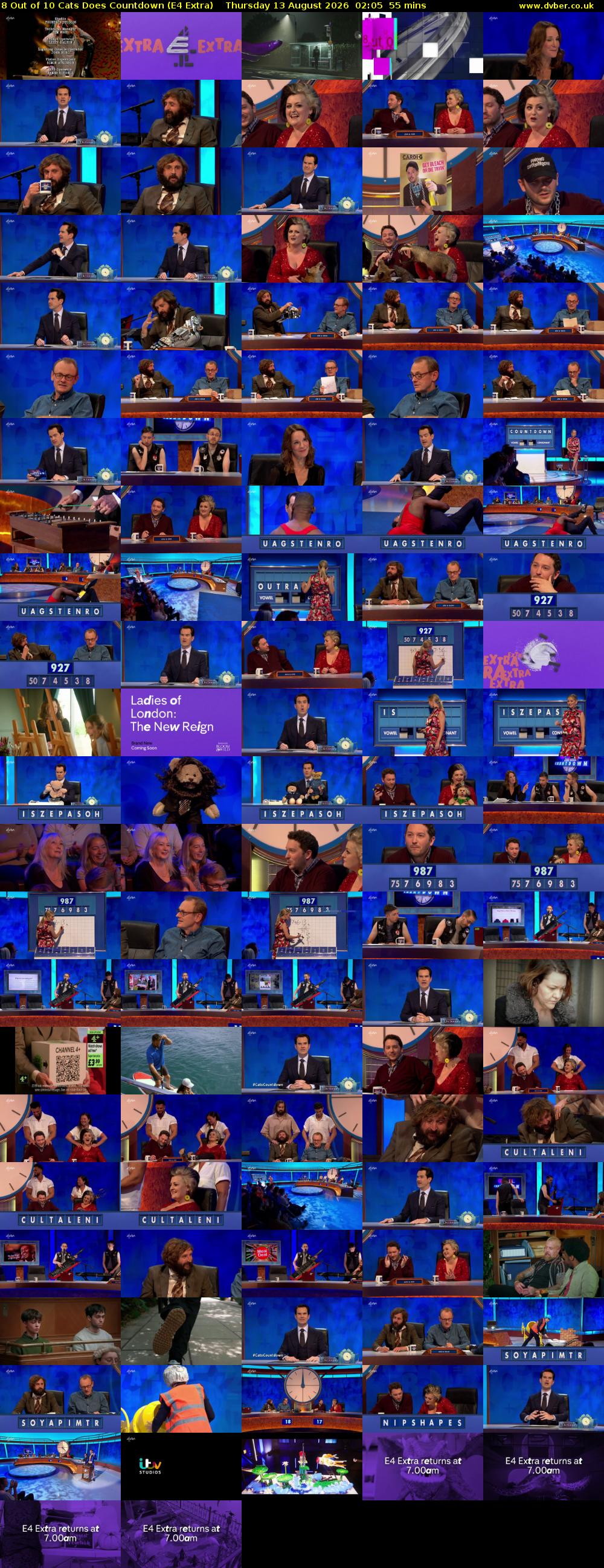 8 Out of 10 Cats Does Countdown (E4 Extra) Thursday 13 August 2026 02:05 - 03:00