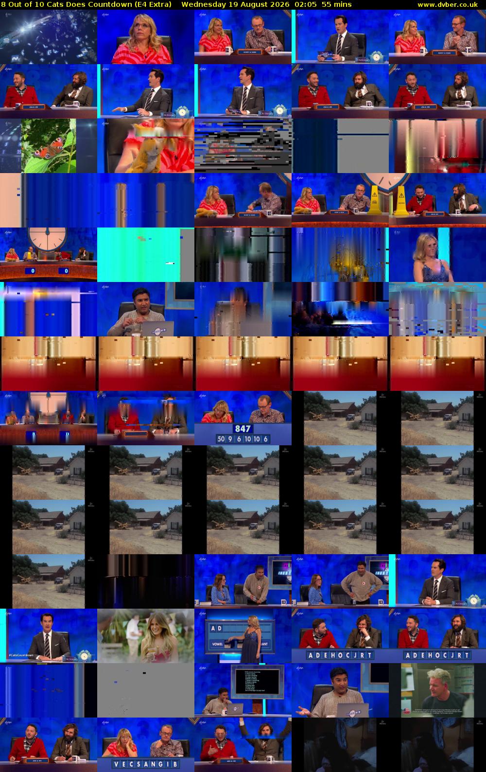8 Out of 10 Cats Does Countdown (E4 Extra) Wednesday 19 August 2026 02:05 - 03:00