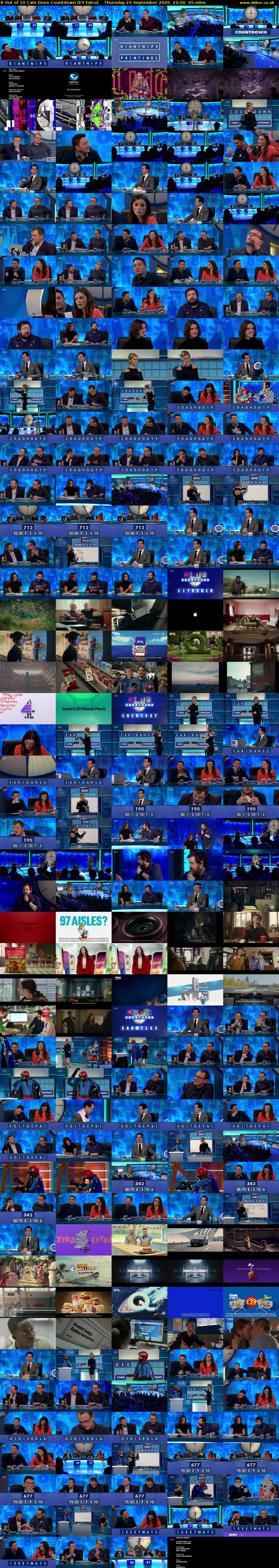 8 Out of 10 Cats Does Countdown (E4 Extra) Thursday 24 September 2026 22:00 - 23:05