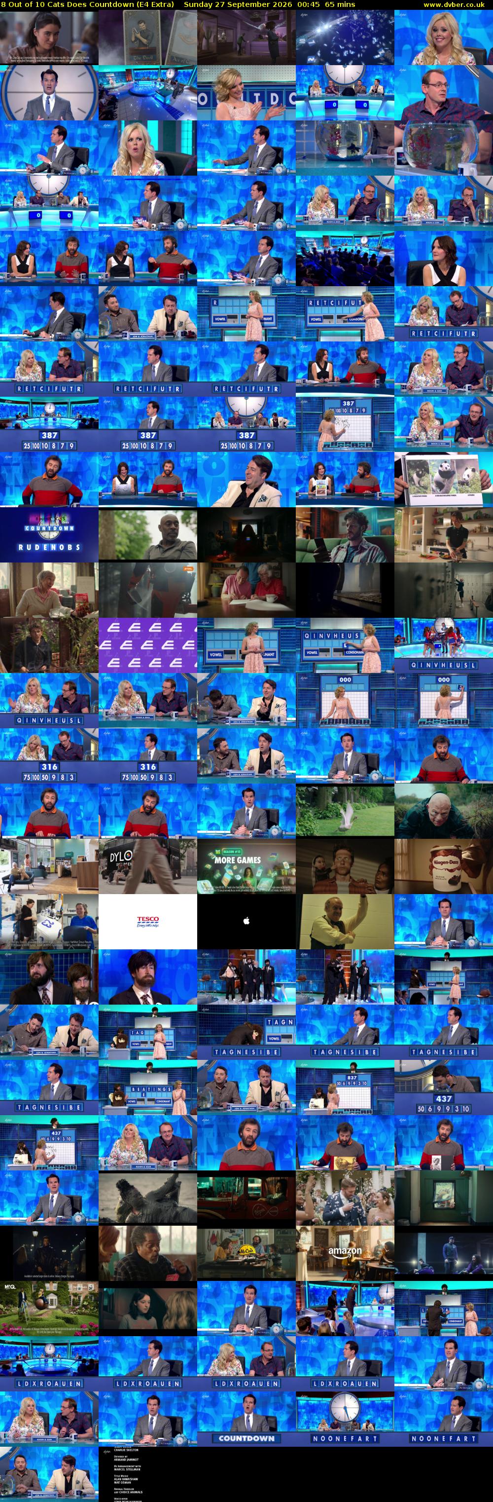 8 Out of 10 Cats Does Countdown (E4 Extra) Sunday 27 September 2026 00:45 - 01:50