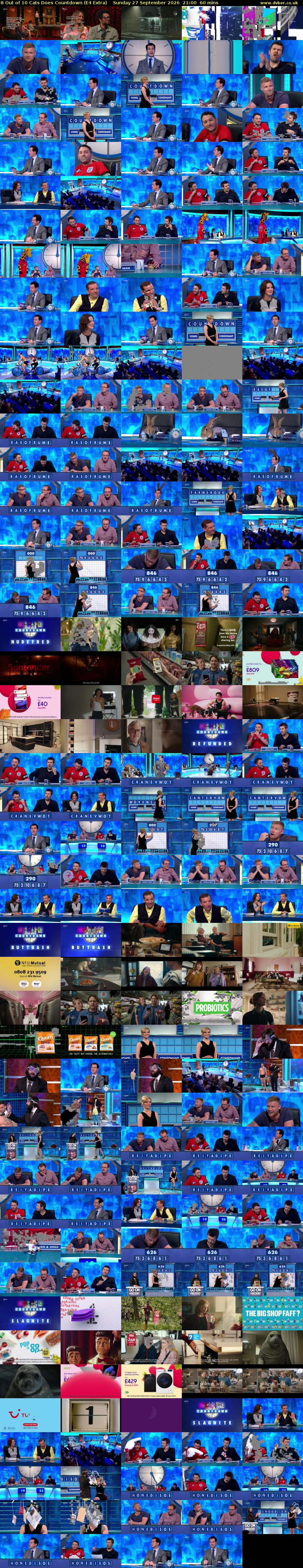 8 Out of 10 Cats Does Countdown (E4 Extra) Sunday 27 September 2026 21:00 - 22:00