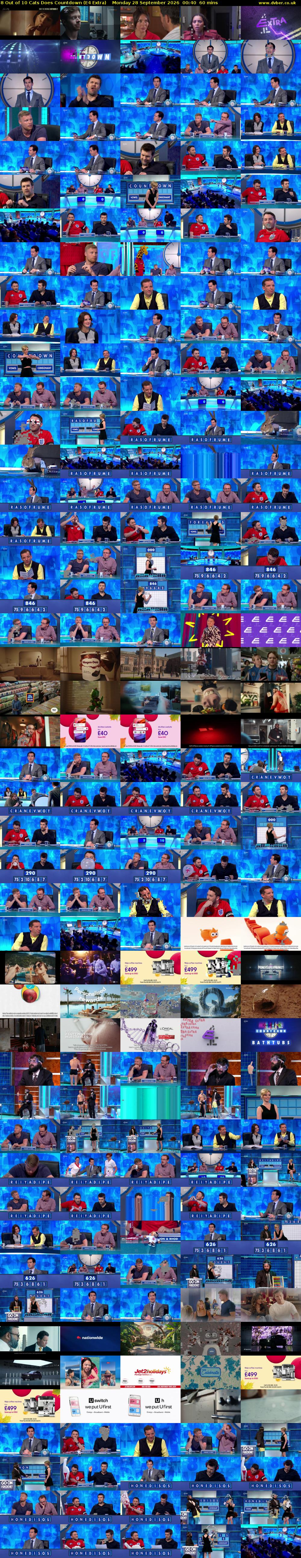 8 Out of 10 Cats Does Countdown (E4 Extra) Monday 28 September 2026 00:40 - 01:40