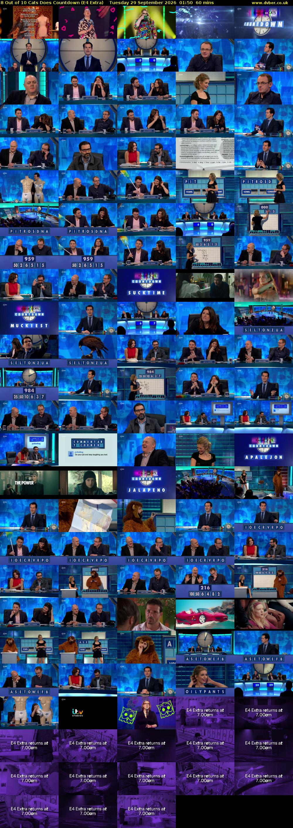 8 Out of 10 Cats Does Countdown (E4 Extra) Tuesday 29 September 2026 01:50 - 02:50