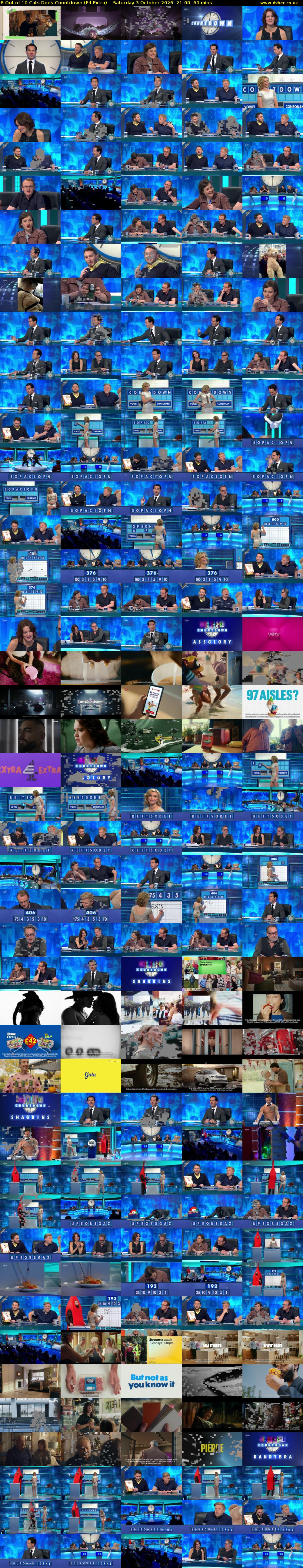 8 Out of 10 Cats Does Countdown (E4 Extra) Saturday 3 October 2026 21:00 - 22:00