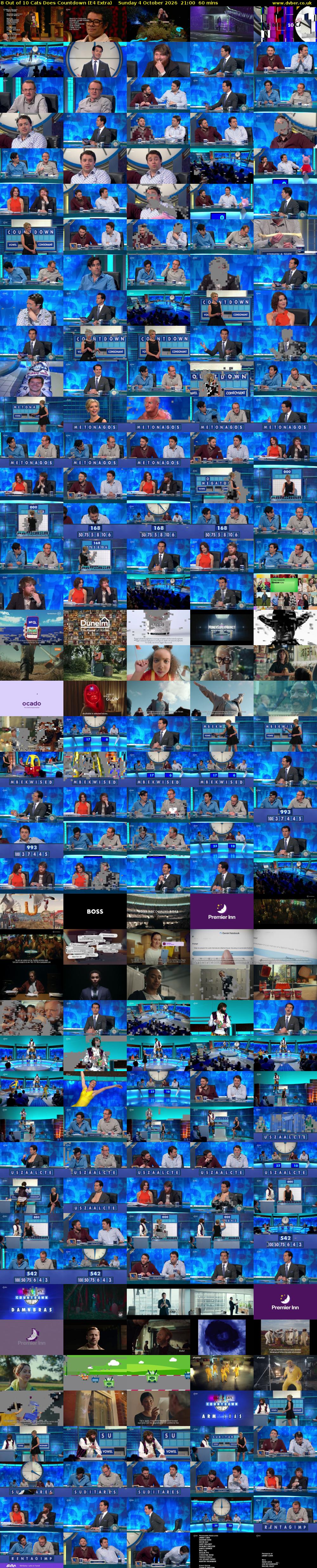 8 Out of 10 Cats Does Countdown (E4 Extra) Sunday 4 October 2026 21:00 - 22:00