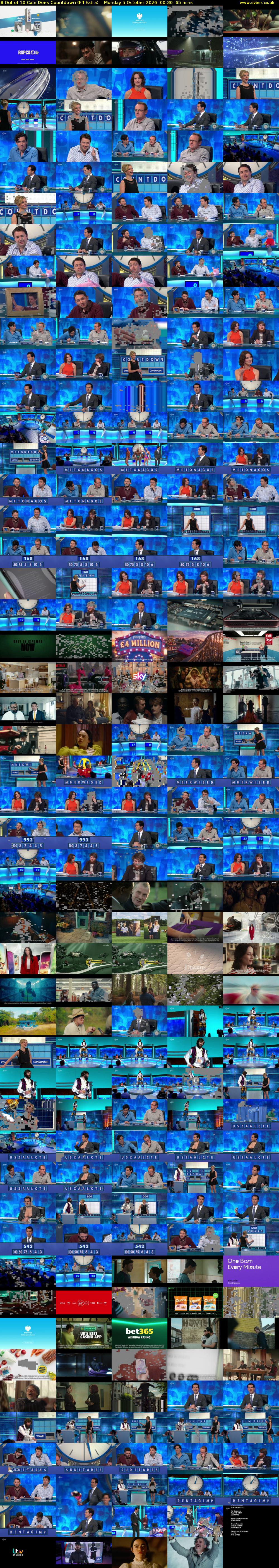 8 Out of 10 Cats Does Countdown (E4 Extra) Monday 5 October 2026 00:30 - 01:35