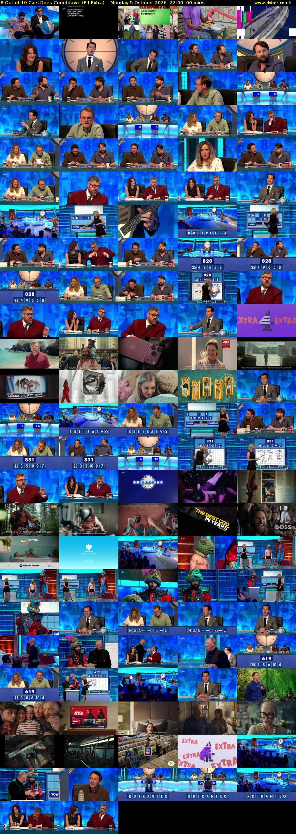 8 Out of 10 Cats Does Countdown (E4 Extra) Monday 5 October 2026 22:00 - 23:00