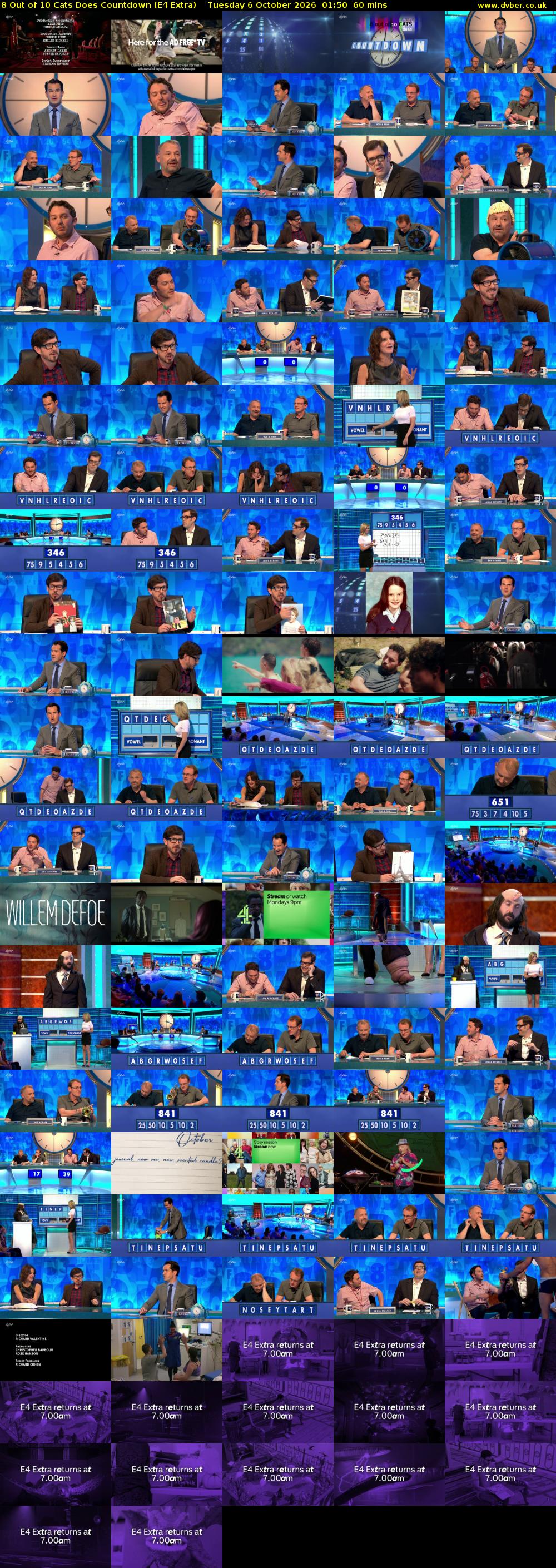 8 Out of 10 Cats Does Countdown (E4 Extra) Tuesday 6 October 2026 01:50 - 02:50