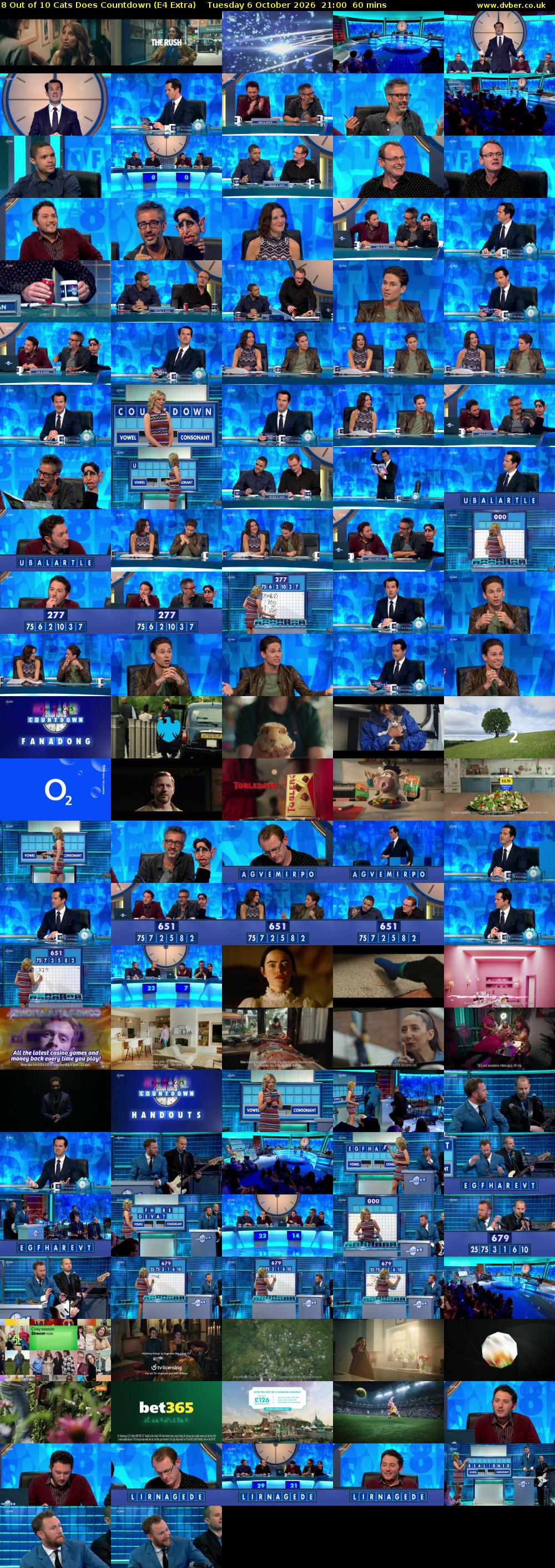 8 Out of 10 Cats Does Countdown (E4 Extra) Tuesday 6 October 2026 21:00 - 22:00