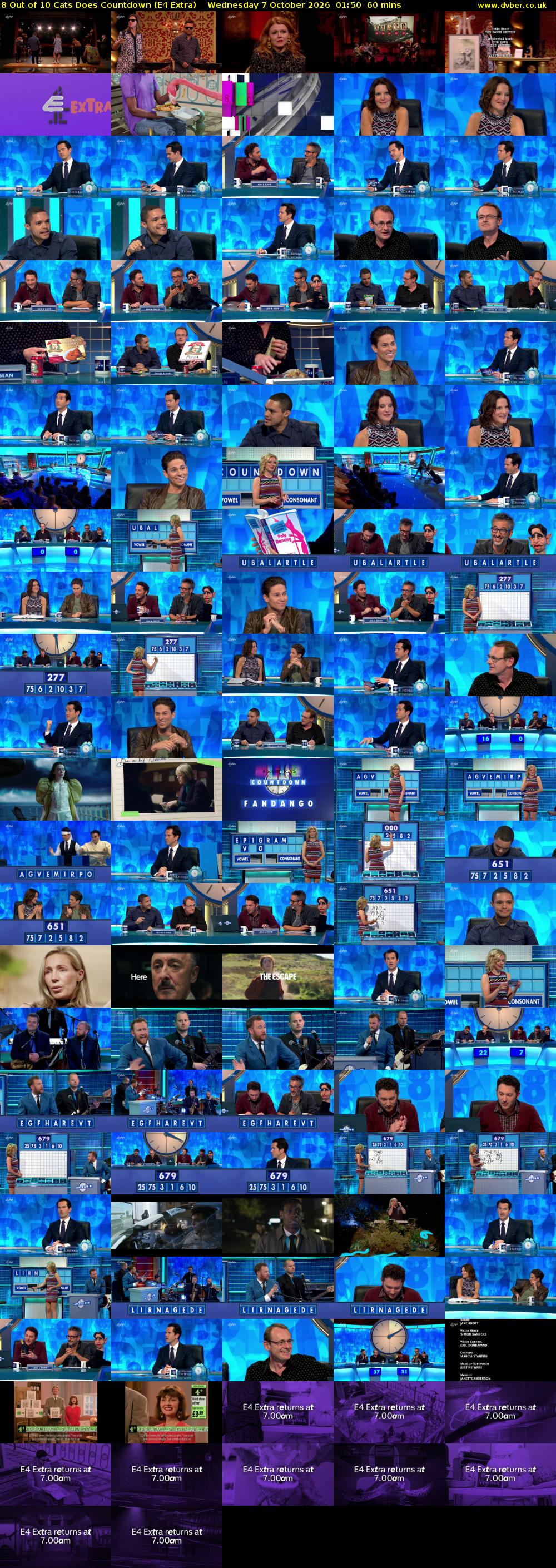 8 Out of 10 Cats Does Countdown (E4 Extra) Wednesday 7 October 2026 01:50 - 02:50