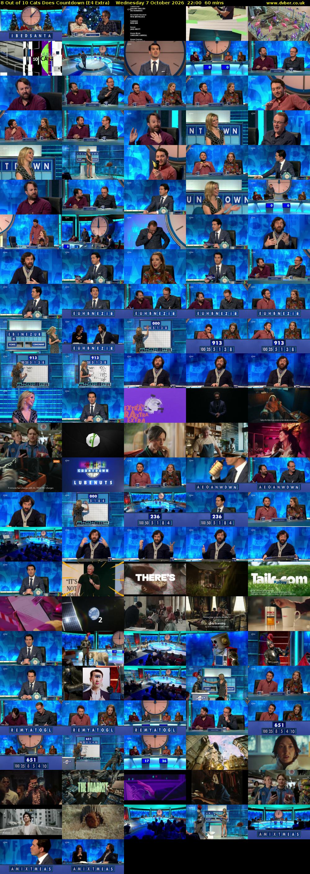 8 Out of 10 Cats Does Countdown (E4 Extra) Wednesday 7 October 2026 22:00 - 23:00