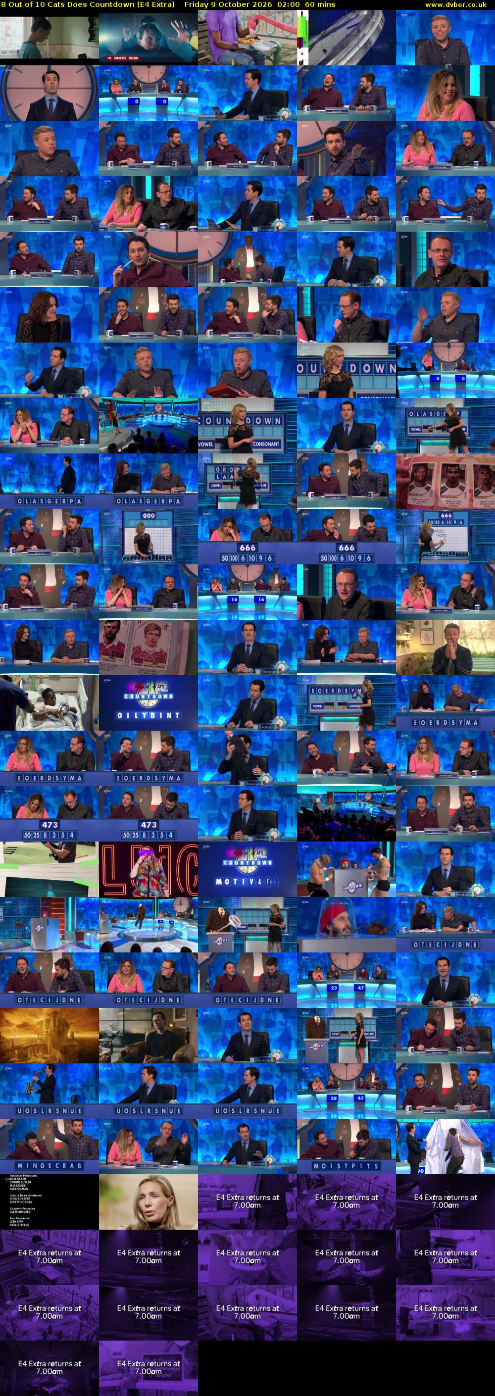 8 Out of 10 Cats Does Countdown (E4 Extra) Friday 9 October 2026 02:00 - 03:00