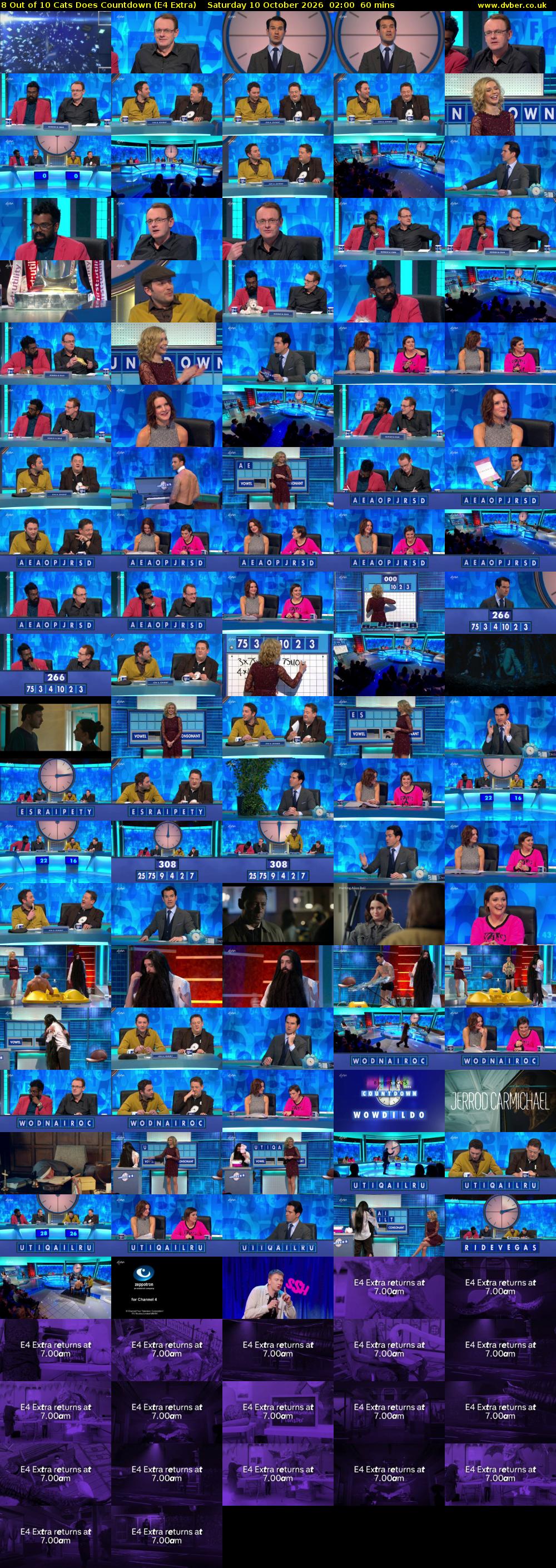 8 Out of 10 Cats Does Countdown (E4 Extra) Saturday 10 October 2026 02:00 - 03:00