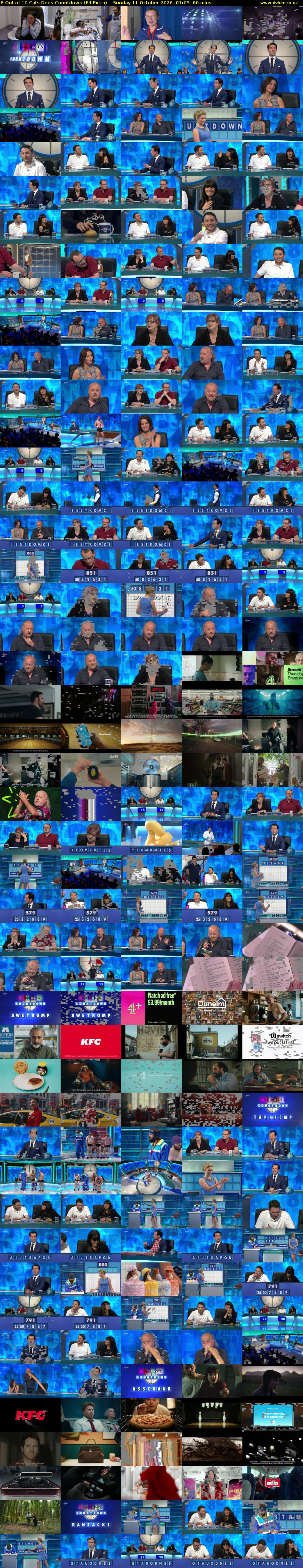 8 Out of 10 Cats Does Countdown (E4 Extra) Sunday 11 October 2026 01:05 - 02:05