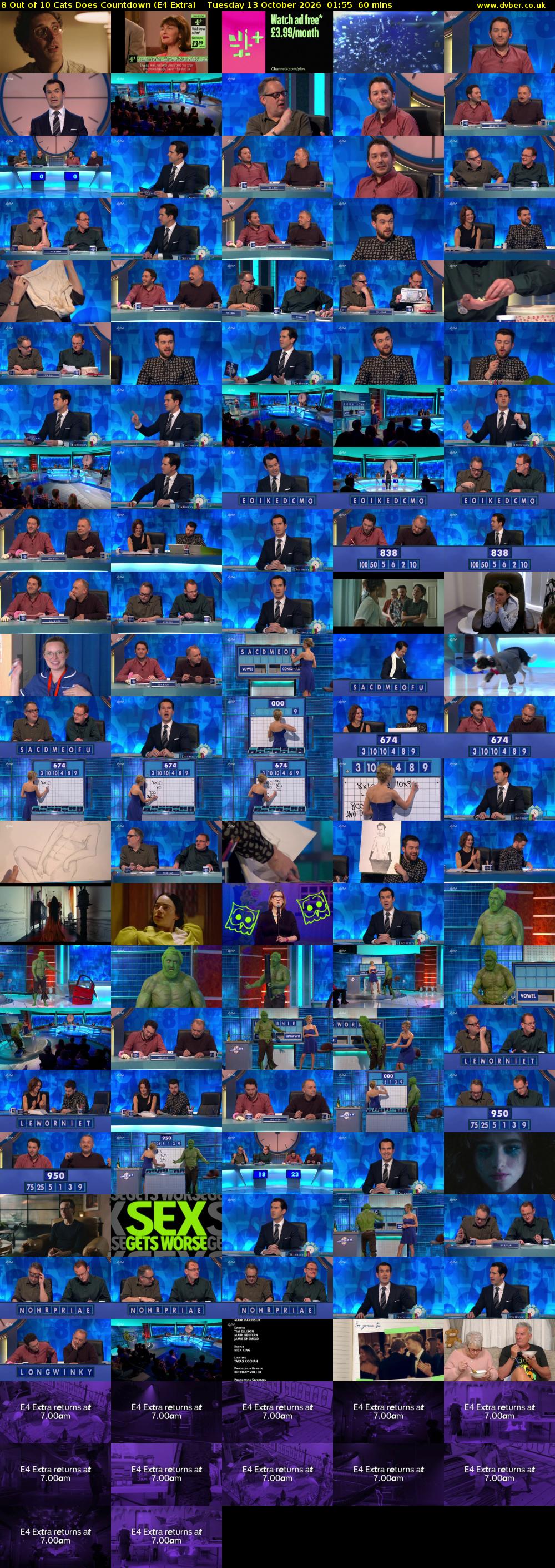 8 Out of 10 Cats Does Countdown (E4 Extra) Tuesday 13 October 2026 01:55 - 02:55
