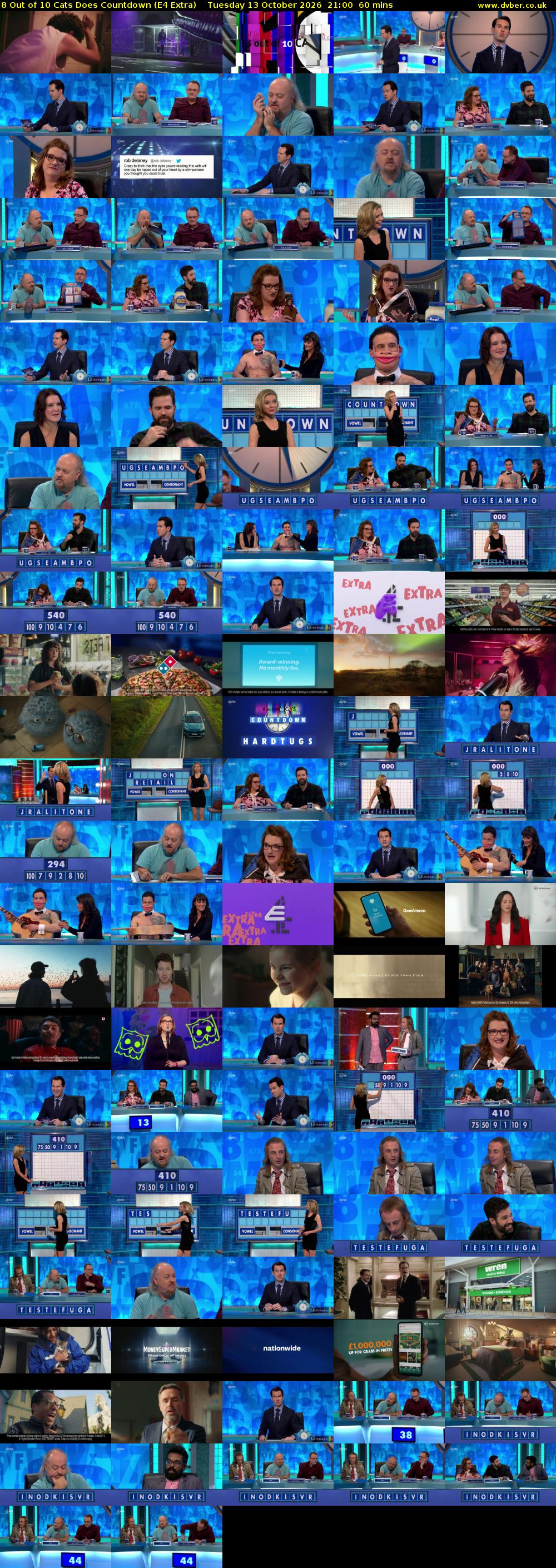 8 Out of 10 Cats Does Countdown (E4 Extra) Tuesday 13 October 2026 21:00 - 22:00