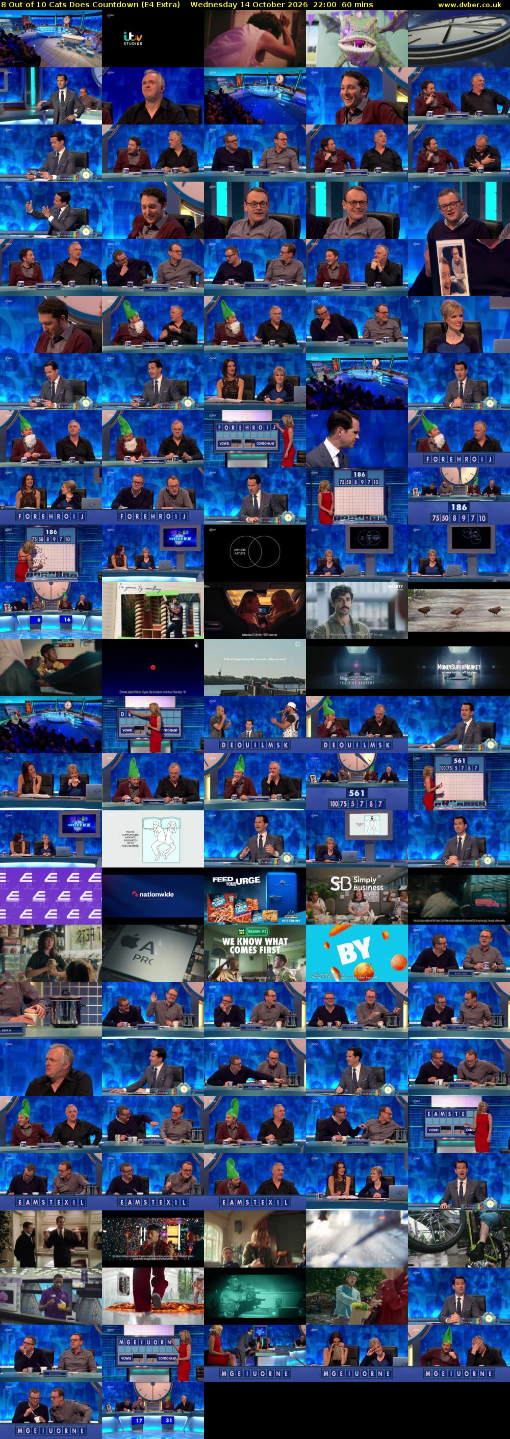 8 Out of 10 Cats Does Countdown (E4 Extra) Wednesday 14 October 2026 22:00 - 23:00