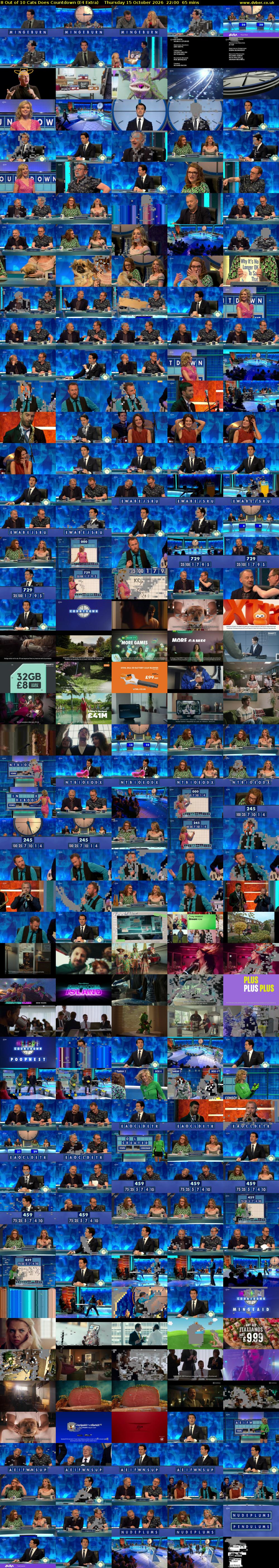 8 Out of 10 Cats Does Countdown (E4 Extra) Thursday 15 October 2026 22:00 - 23:05