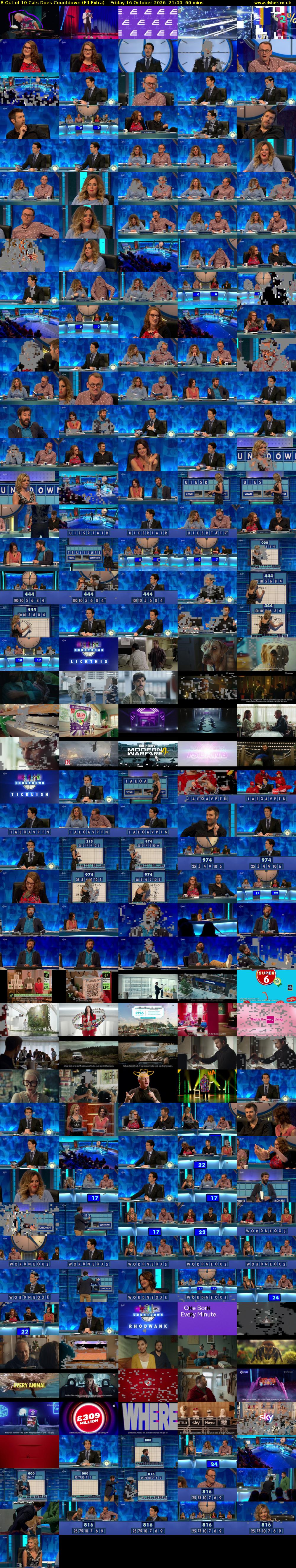 8 Out of 10 Cats Does Countdown (E4 Extra) Friday 16 October 2026 21:00 - 22:00
